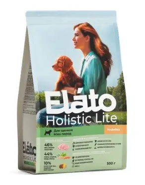 Купить elato holistic lite сухой корм для щенков всех пород с индейкой