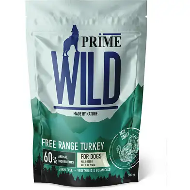 Prime Wild GF Free Range сухой беззерновой корм для взрослых собак и щенков всех пород, с индейкой 