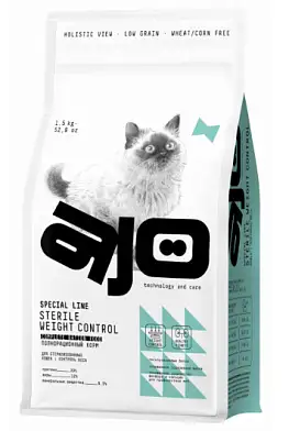 AJO Special Line Sterile Weight Control Сухой корм для контроля веса у стерилизованных кошек с курицей